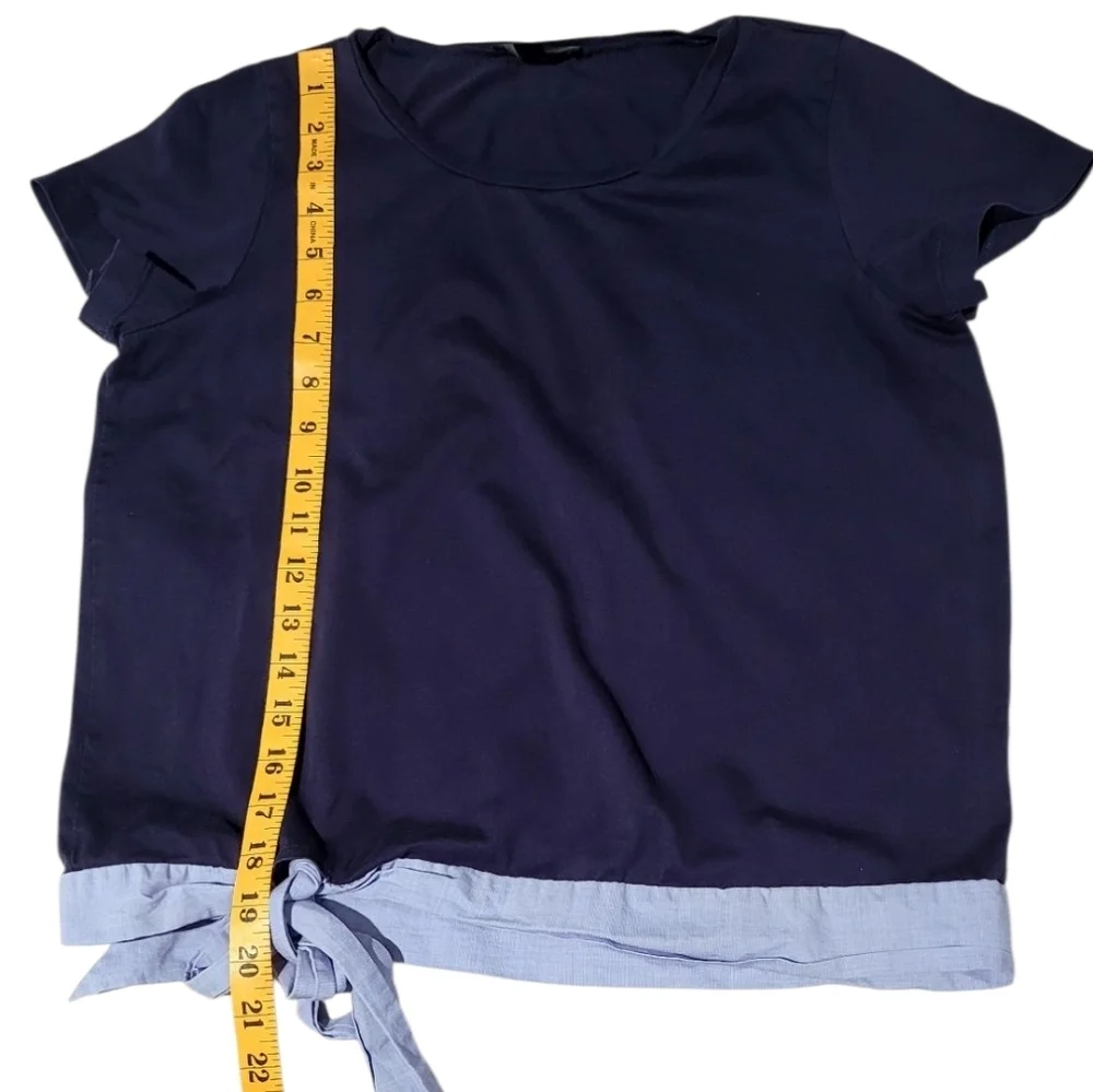 J.crew Side Tie Navy Blue Tee